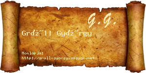 Grüll György névjegykártya